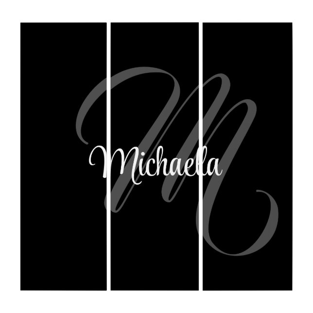 Minimalistic modern monogram initial name triptych (Front)