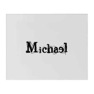 Minimalistic modern monogram name black grey acrylic print