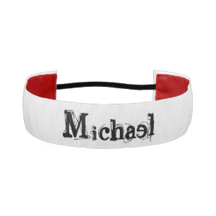 Minimalistic modern monogram name black grey athletic headband