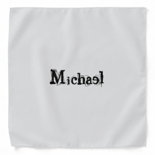 Minimalistic modern monogram name black grey bandana