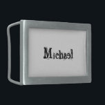 Minimalistic modern monogram name black grey belt buckle<br><div class="desc">Minimalistic modern monogram name black grey. Personalizable custom name in black on a grey colour.</div>