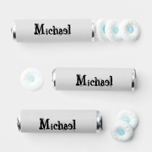 Minimalistic modern monogram name black grey breath savers® mints