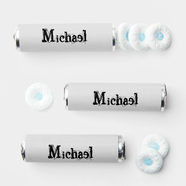 Minimalistic modern monogram name black grey breath savers® mints (Assorted)