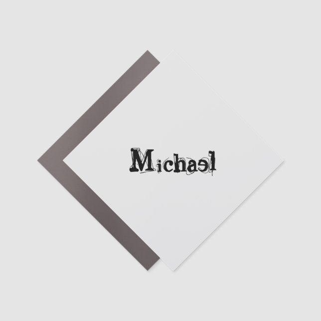 Minimalistic modern monogram name black grey car magnet (Front)