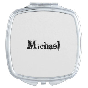 Minimalistic modern monogram name black grey compact mirror