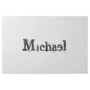 Minimalistic modern monogram name black grey gallery wrap