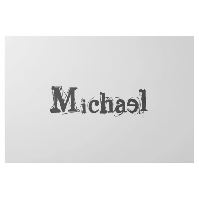 Minimalistic modern monogram name black grey gallery wrap (Front)