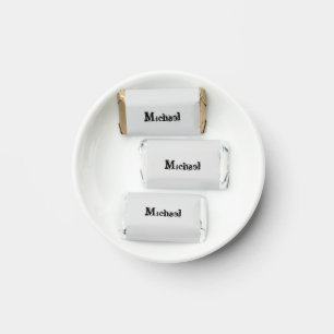 Minimalistic modern monogram name black grey hershey's miniatures