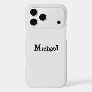 Minimalistic modern monogram name black grey iPhone 17 pro max case