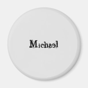 Minimalistic modern monogram name black grey magnet