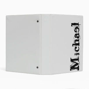 Minimalistic modern monogram name black grey mini binder