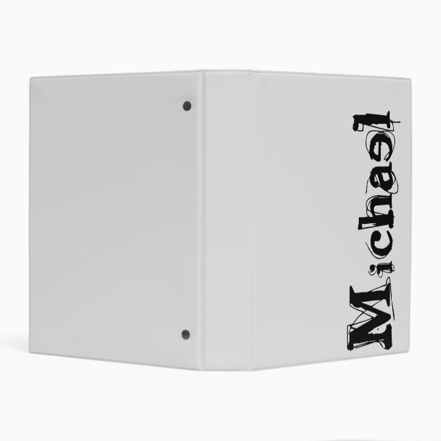 Minimalistic modern monogram name black grey mini binder (Background)