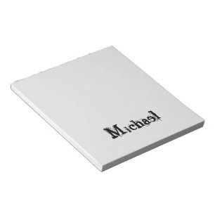 Minimalistic modern monogram name black grey notepad