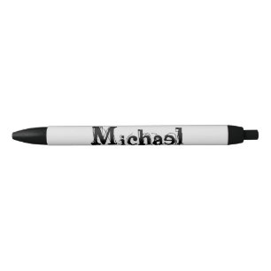 Minimalistic modern monogram name black grey pen