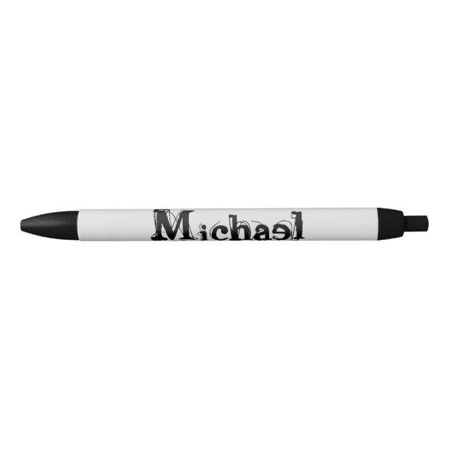 Minimalistic modern monogram name black grey pen (Front)