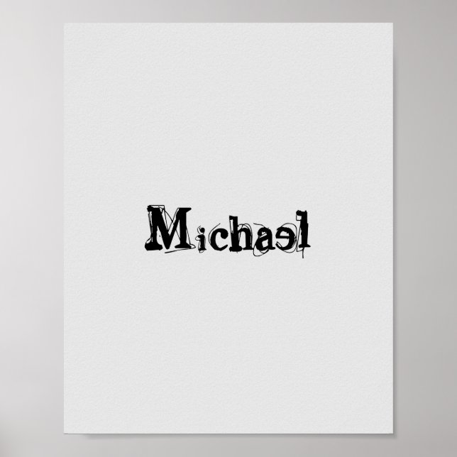 Minimalistic modern monogram name black grey poster (Front)