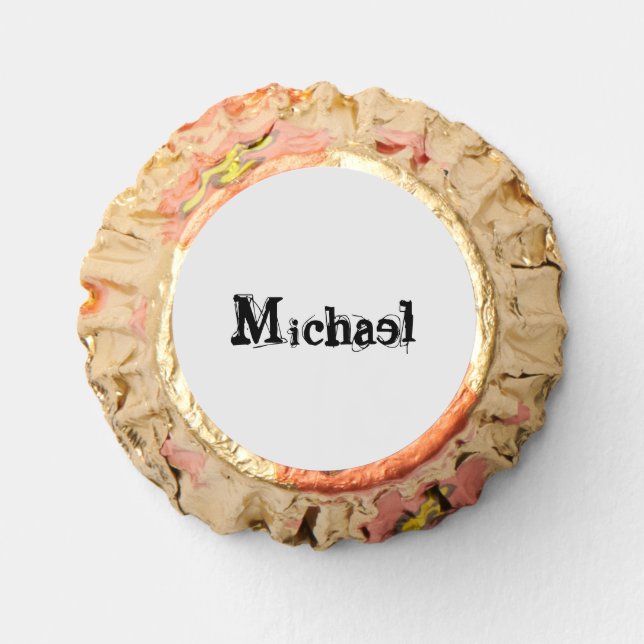 Minimalistic modern monogram name black grey reese's peanut butter cups (Front)