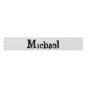 Minimalistic modern monogram name black grey ruler