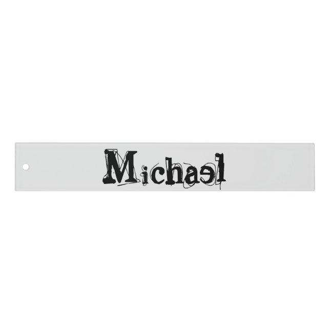 Minimalistic modern monogram name black grey ruler (Front)