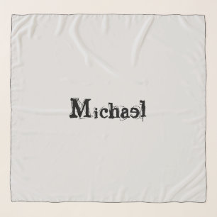 Minimalistic modern monogram name black grey scarf