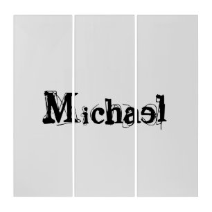 Minimalistic modern monogram name black grey triptych