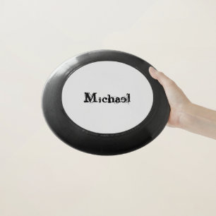 Minimalistic modern monogram name black grey Wham-O frisbee