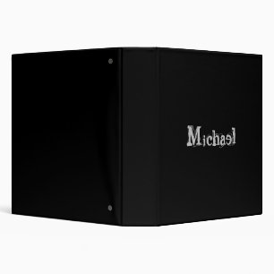Minimalistic modern monogram name black white 3 ring binder