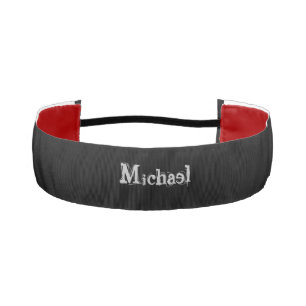 Minimalistic modern monogram name black white athletic headband