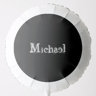 Minimalistic modern monogram name black white balloon