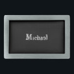 Minimalistic modern monogram name black white belt buckle<br><div class="desc">Minimalistic modern monogram name black white. Personalizable custom name on a black color.</div>