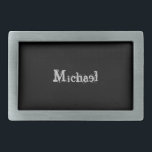 Minimalistic modern monogram name black white belt buckle<br><div class="desc">Minimalistic modern monogram name black white. Personalizable custom name on a black color.</div>