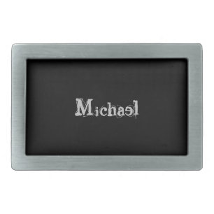 Minimalistic modern monogram name black white belt buckle