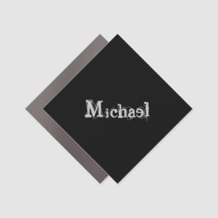 Minimalistic modern monogram name black white car magnet