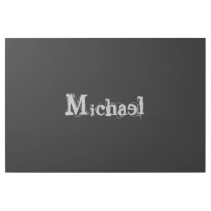 Minimalistic modern monogram name black white gallery wrap