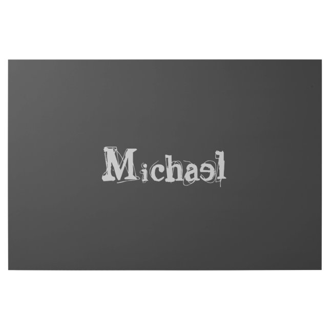 Minimalistic modern monogram name black white gallery wrap (Front)