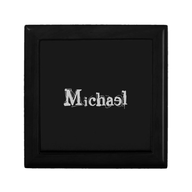 Minimalistic modern monogram name black white gift box (Front)