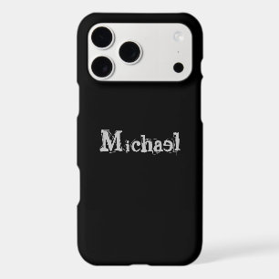 Minimalistic modern monogram name black white iPhone 17 pro max case