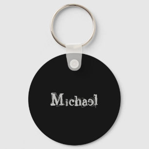 Minimalistic modern monogram name black white keychain