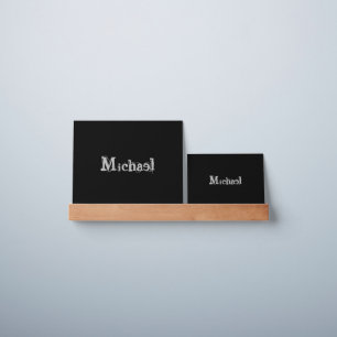 Minimalistic modern monogram name black white picture ledge