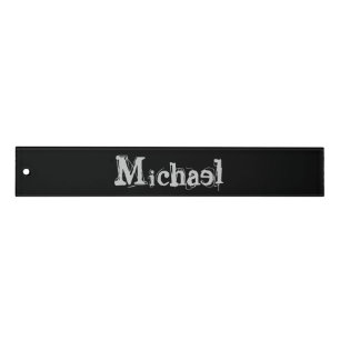 Minimalistic modern monogram name black white ruler