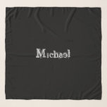 Minimalistic modern monogram name black white scarf<br><div class="desc">Minimalistic modern monogram name black white. Personalizable custom name on a black color.</div>