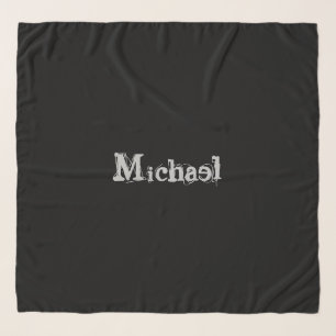 Minimalistic modern monogram name black white scarf