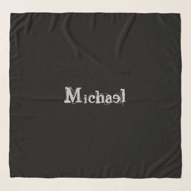 Minimalistic modern monogram name black white scarf (Front)