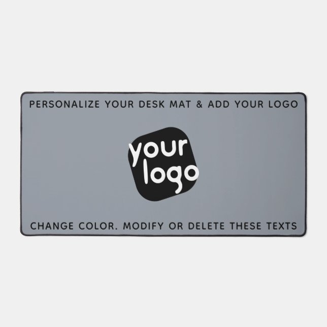 Minimalistic Modern Plain Light Grey Add Your Logo Desk Mat (Front)