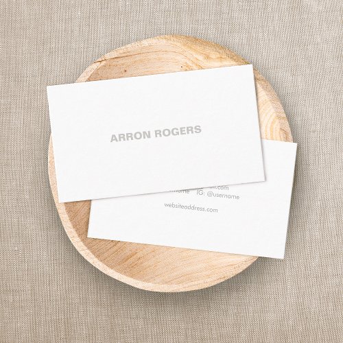 Minimalistic Modern Plain White Professional Business Cards