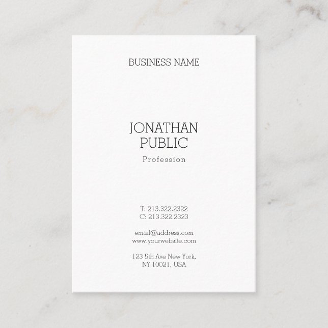 Minimalistic Modern Professional Elegant Template Business Card (Front)