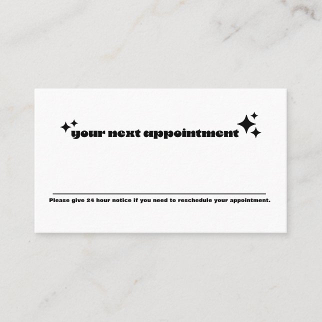 Minimalistic Modern Retro Appointment Reminder Card (Front)