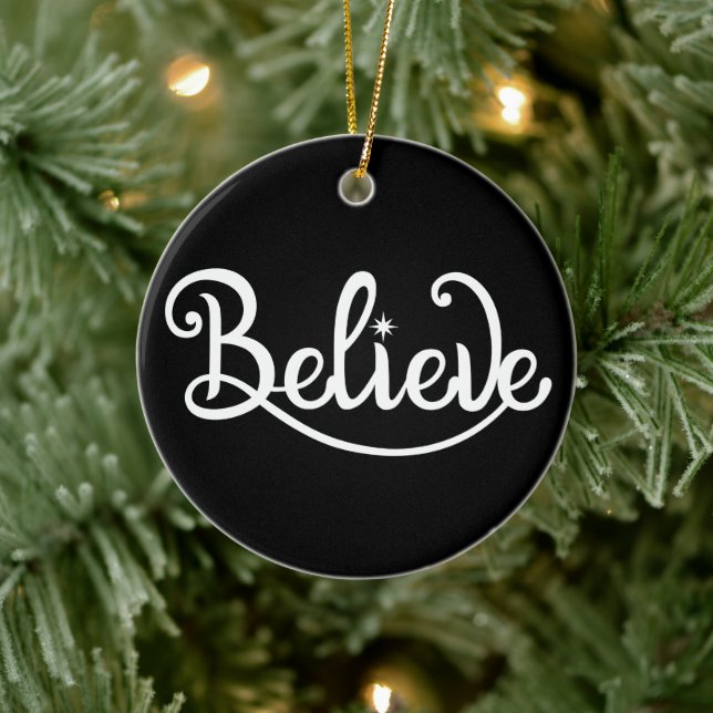 Minimalistic Modern Stylish Personalized Christmas Ceramic Ornament (Tree)