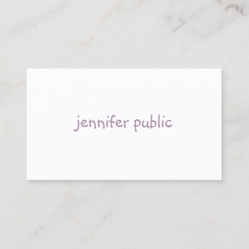 Minimalistic Modern Template Elegant Handwritten Business Card