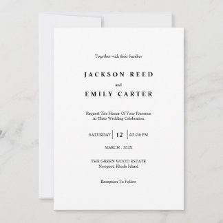 Minimalistic Modern Wedding Invitation Card